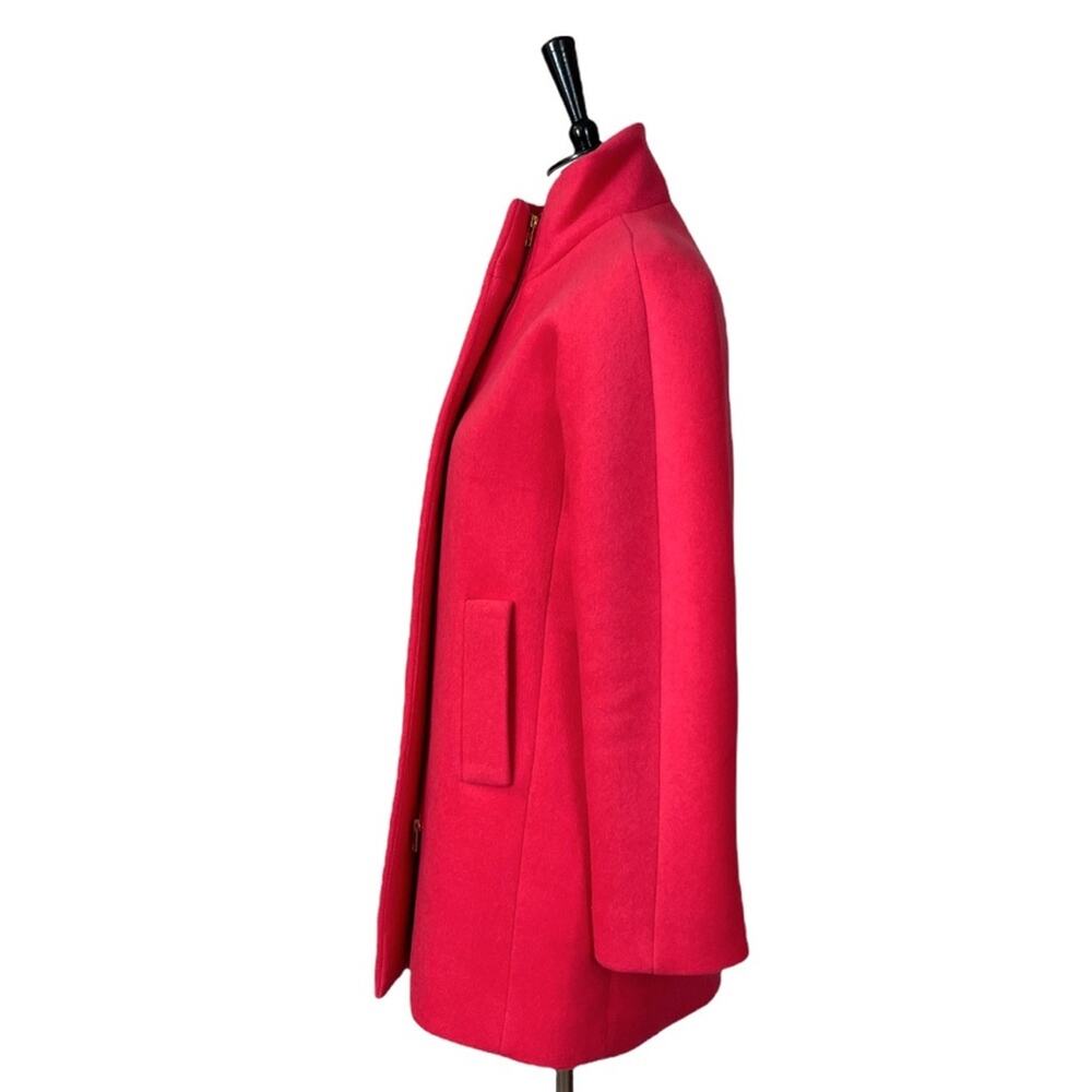 J. Crew Women's Wool Blend Stadium Cocoon Zip Front Coat Pink Women's Size 0 - Picture 5 of 12